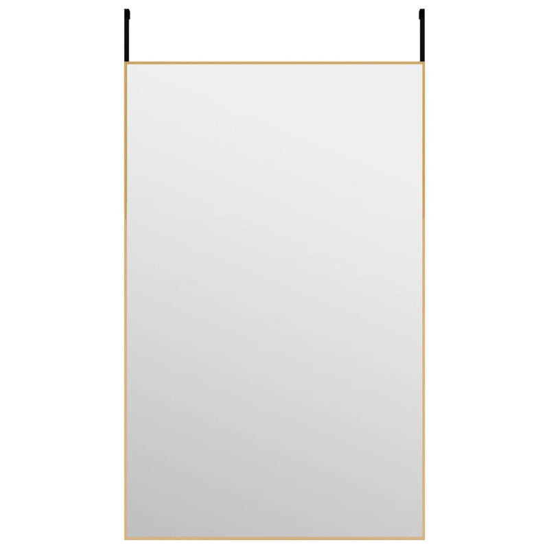 Load image into Gallery viewer, Vidaxl deurspiegel 50x80 cm glas en aluminium goudkleurig