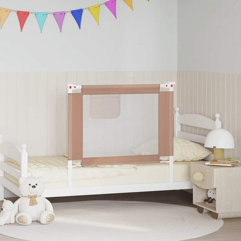 Afbeelding laden in galerijviewer, Vidaxl bedhekje peuter 90x25 cm stof taupe