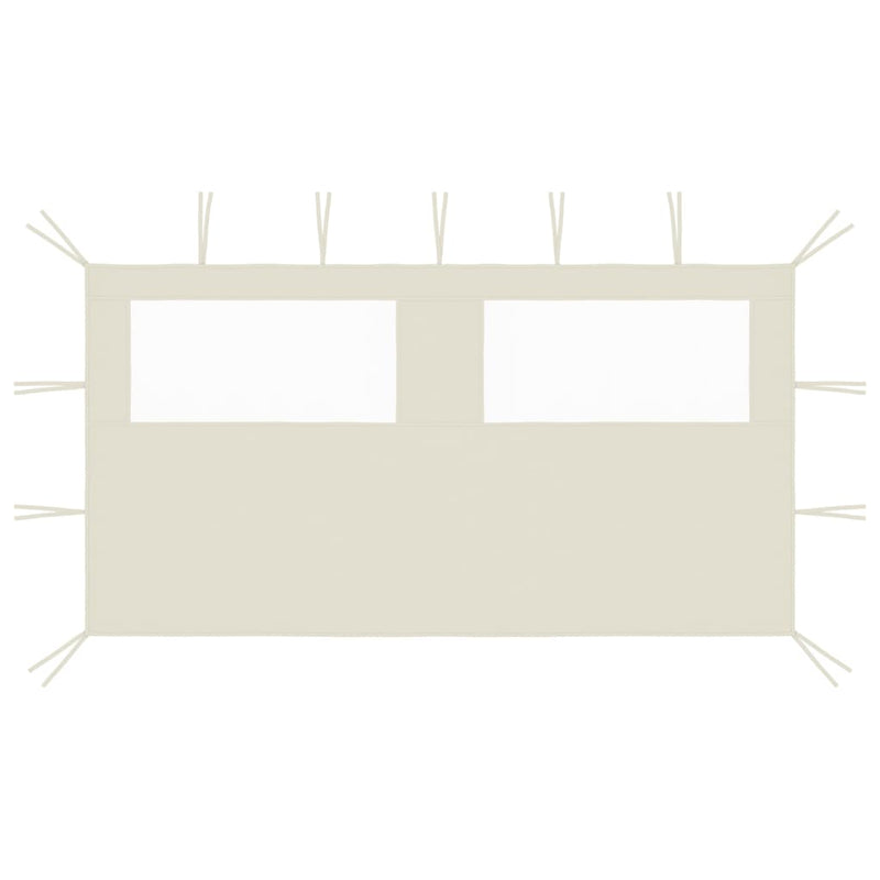 Load image into Gallery viewer, Vidaxl prieelzijwand met ramen 4x2 m crèmekleurig