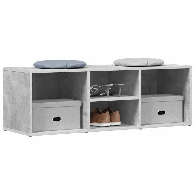 Load image into Gallery viewer, Vidaxl schoenenopbergbank 105x35x35 cm bewerkt hout betongrijs