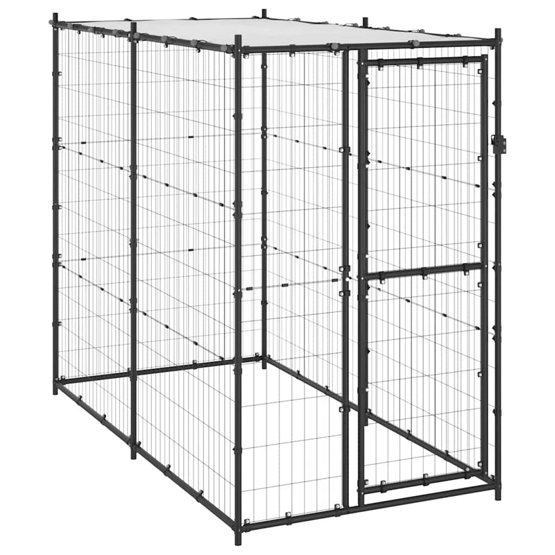 Load image into Gallery viewer, Vidaxl hondenkennel voor buiten met dak 110x220x180 cm staal