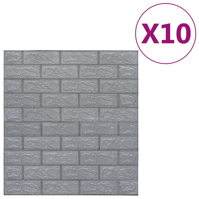 Load image into Gallery viewer, Vidaxl 3d-behang zelfklevend 10 st bakstenen antracietkleurig