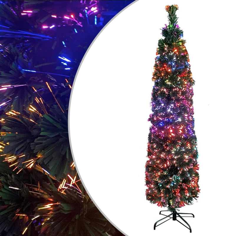 Load image into Gallery viewer, Vidaxl kunstkerstboom met standaard smal 210 cm glasvezel