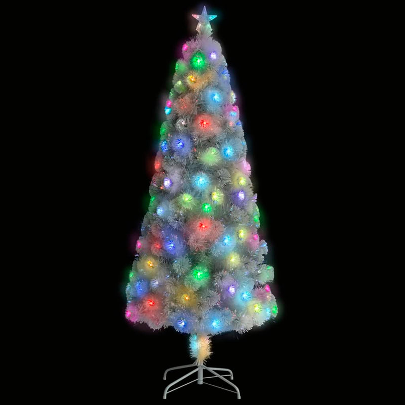 Load image into Gallery viewer, Vidaxl kunstkerstboom met verlichting 180 cm glasvezel wit