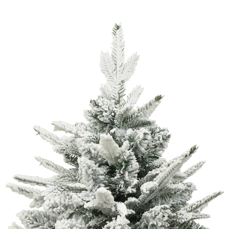 Afbeelding laden in galerijviewer, Vidaxl kunstkerstboom met sneeuwvlokken 210 cm pvc en pe groen