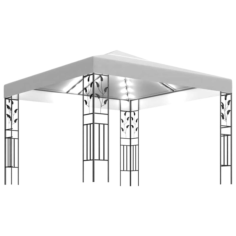 Load image into Gallery viewer, Vidaxl prieel met led-lichtslinger 3x3 m wit