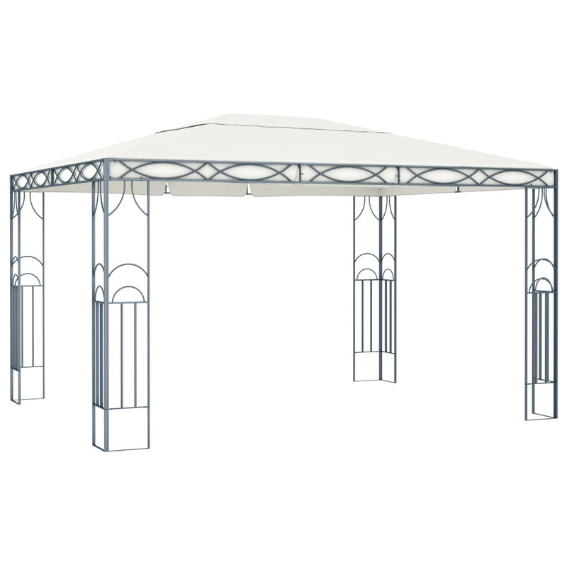 Load image into Gallery viewer, VidaXL Prieel met LED-lichtslinger 400x300 cm crèmekleurig