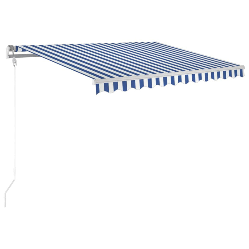 Load image into Gallery viewer, Vidaxl luifel automatisch uittrekbaar 300x250 cm blauw en wit