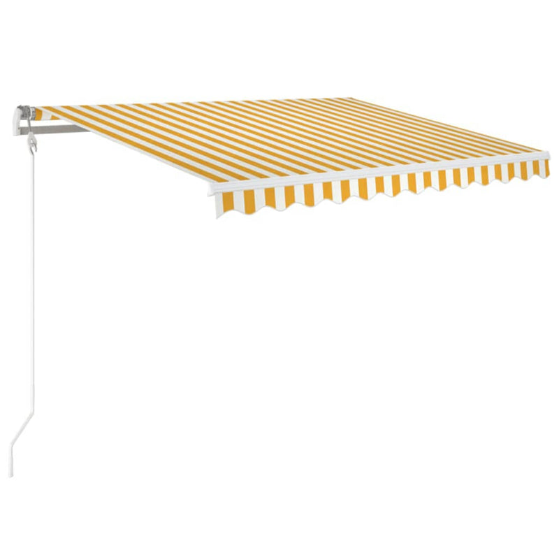 Load image into Gallery viewer, Vidaxl luifel automatisch uittrekbaar 350x250 cm geel en wit