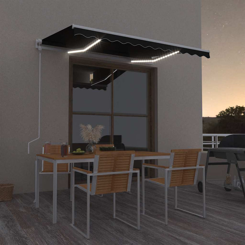 Load image into Gallery viewer, Vidaxl luifel automatisch met led en windsensor 350x250 cm antraciet
