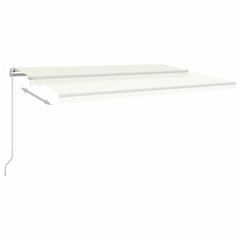 Load image into Gallery viewer, VidaXL Luifel handmatig uittrekbaar met LED 500x350 cm crèmekleurig