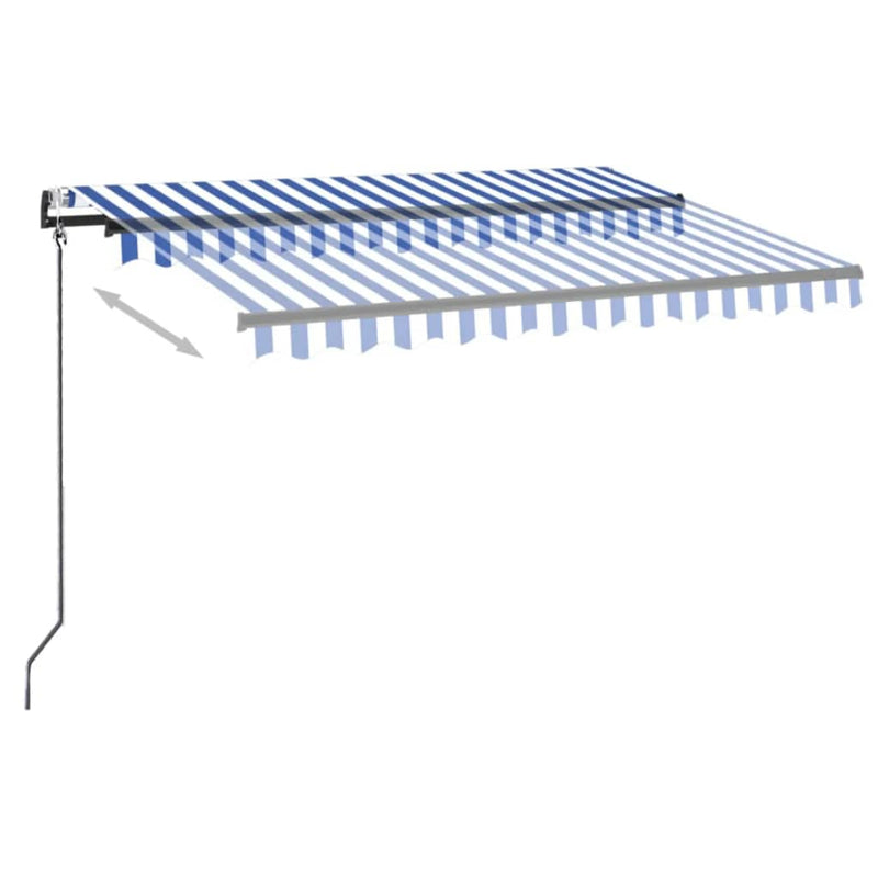 Load image into Gallery viewer, VidaXL Luifel automatisch met LED en windsensor 300x250 cm blauw wit