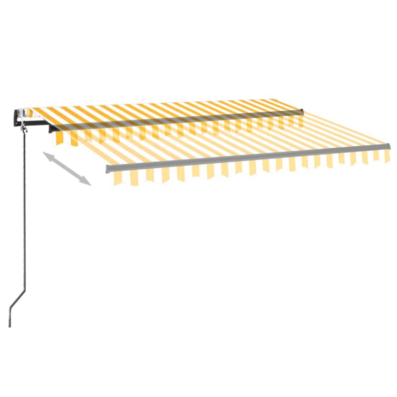 Load image into Gallery viewer, VidaXL Luifel automatisch met LED en windsensor 350x250 cm geel en wit