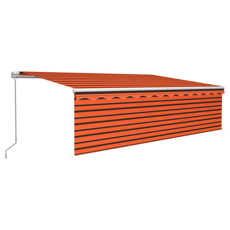 Load image into Gallery viewer, VidaXL Luifel handmatig uittrekbaar rolgordijn 5x3 m oranje en bruin