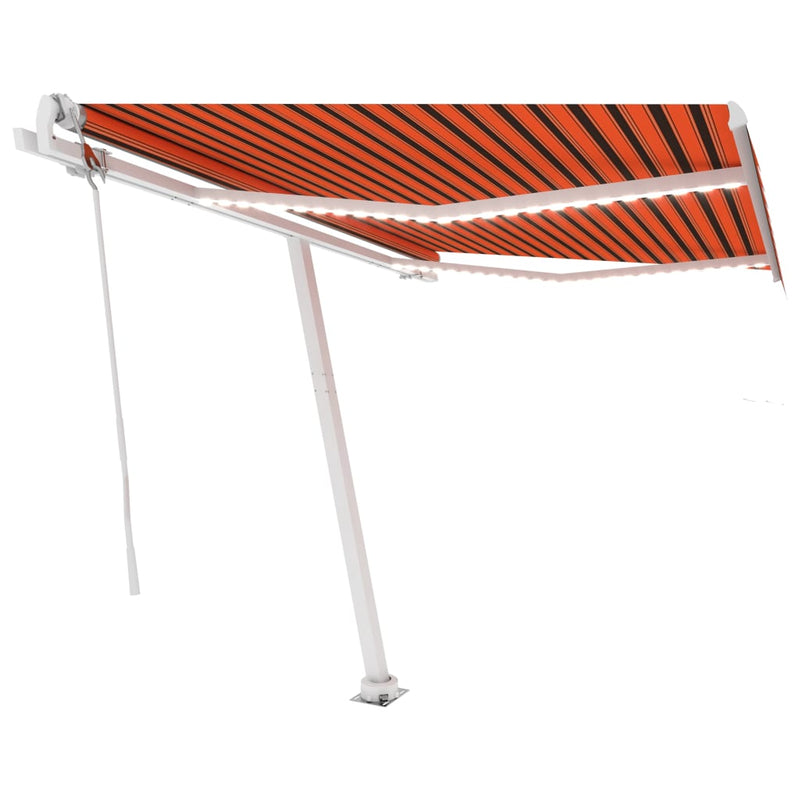 Load image into Gallery viewer, VidaXL Luifel automatisch met LED windsensor 350x250 cm oranje bruin