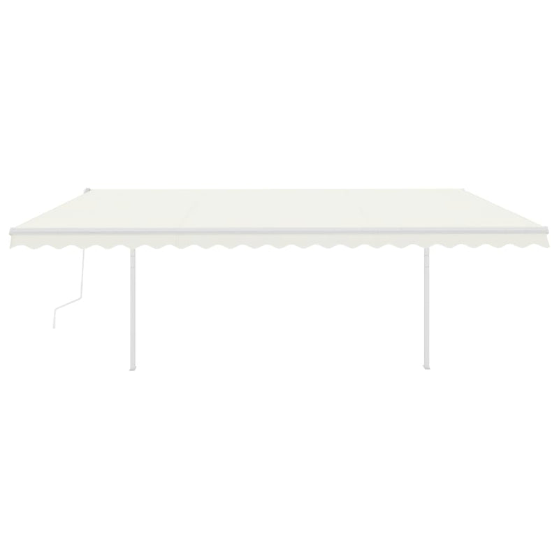 Load image into Gallery viewer, VidaXL Luifel automatisch uittrekbaar met palen 5x3 m crèmekleurig