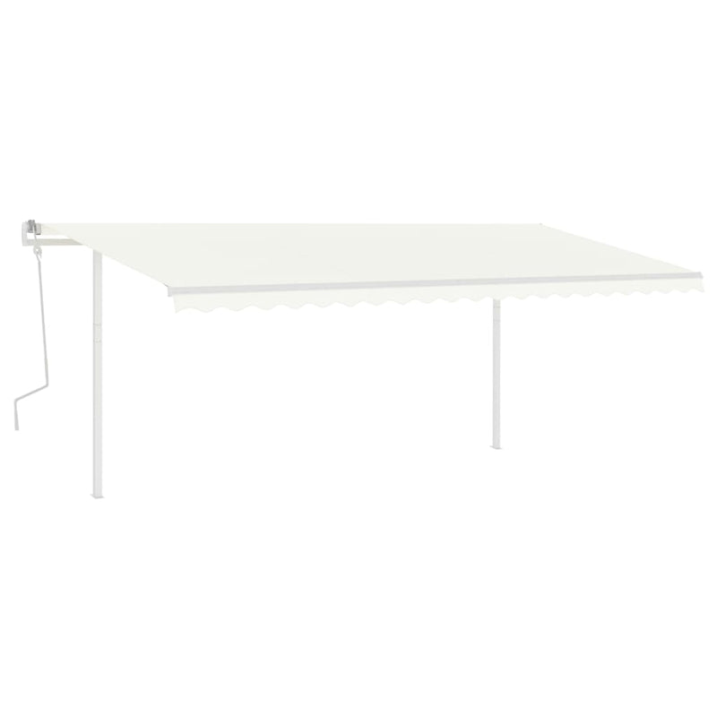 Load image into Gallery viewer, VidaXL Luifel handmatig uittrekbaar met palen 5x3,5 m crèmekleurig