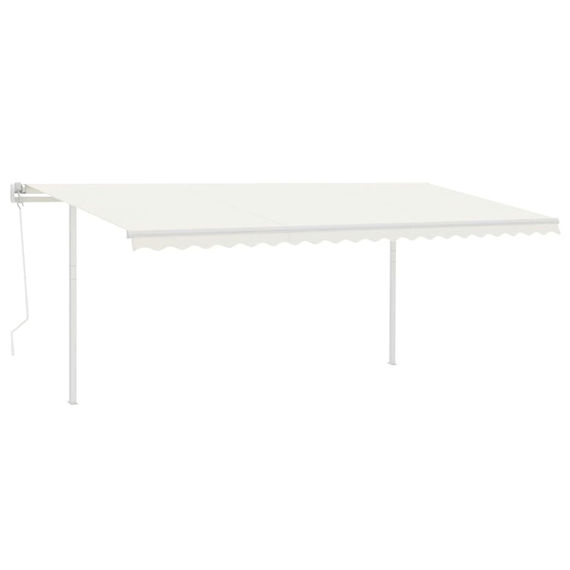 Load image into Gallery viewer, VidaXL Luifel automatisch uittrekbaar met palen 5x3,5 m crèmekleurig