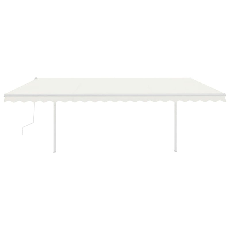 Load image into Gallery viewer, VidaXL Luifel automatisch uittrekbaar met palen 5x3,5 m crèmekleurig