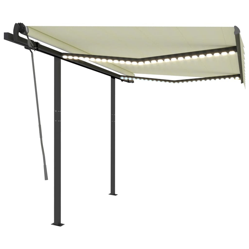 Load image into Gallery viewer, VidaXL Luifel automatisch met LED en windsensor 3x2,5 m crèmekleurig