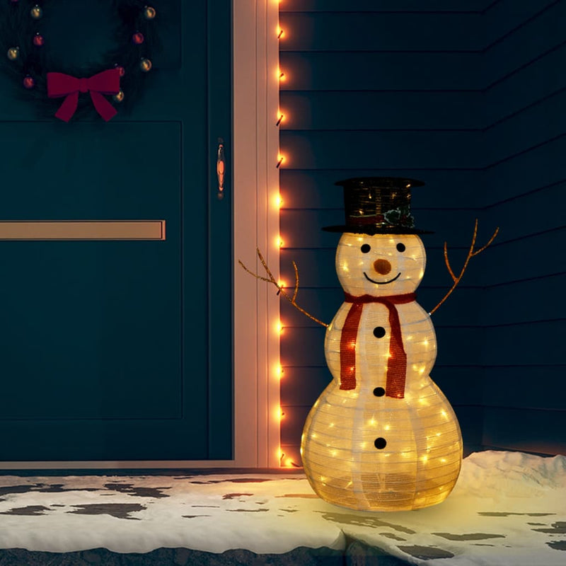 Load image into Gallery viewer, Vidaxl decoratieve sneeuwpop led 90 cm luxe stof