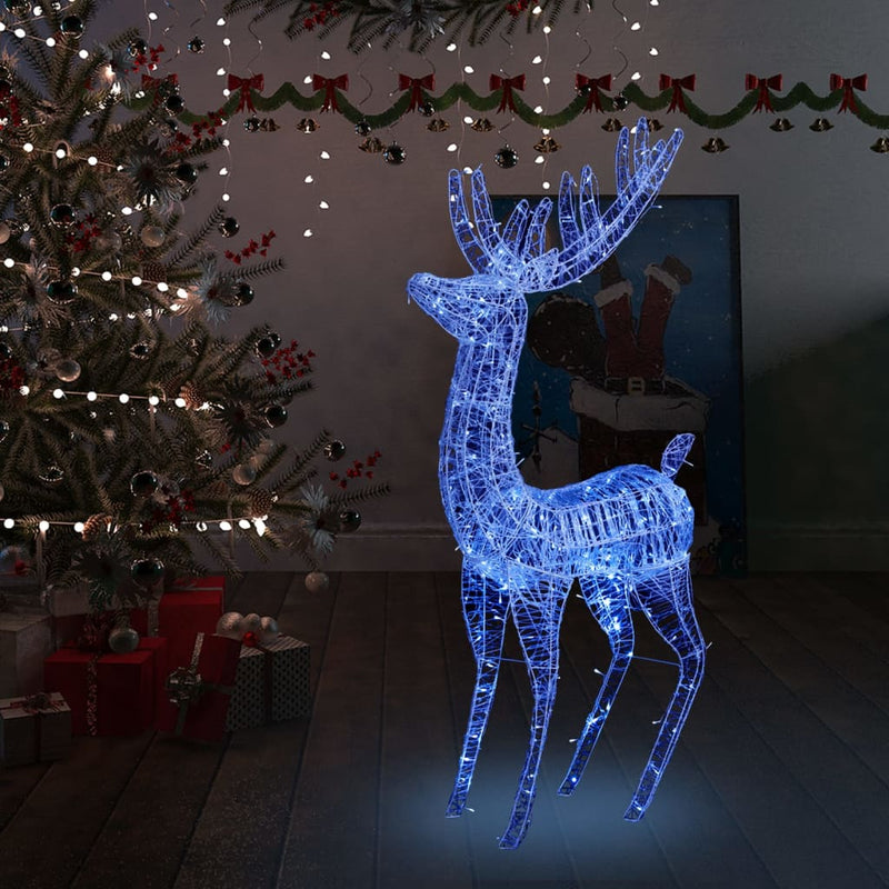 Load image into Gallery viewer, VidaXL Kerstdecoratie rendier 250 LED's blauw 180 cm acryl