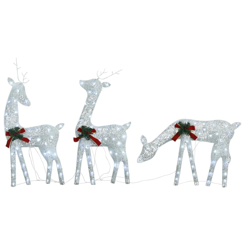 Load image into Gallery viewer, Vidaxl rendierfamilie kerstmis koudwit 270x7x90 cm mesh wit