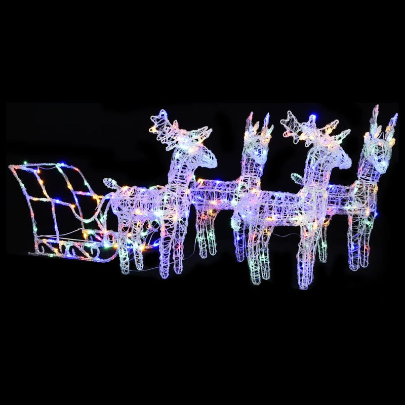 Load image into Gallery viewer, VidaXL Kerstdecoratie rendieren en slee 280x28x55 cm acryl