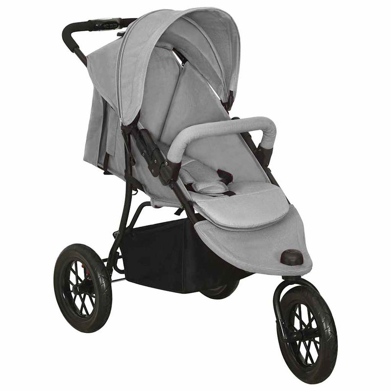 Load image into Gallery viewer, Vidaxl kinderwagen staal lichtgrijs