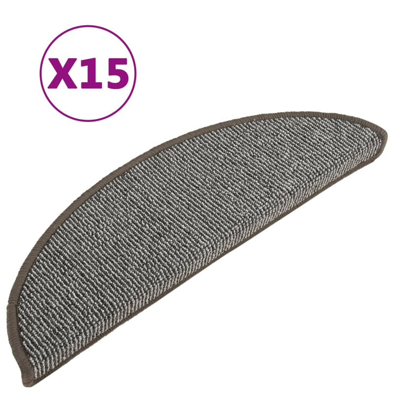 Load image into Gallery viewer, Vidaxl trapmatten 15 st 56x17x3 cm grijs halfrond