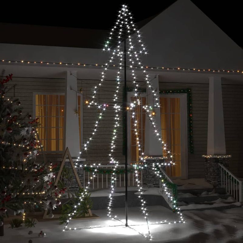 Afbeelding laden in galerijviewer, VidaXL Kegelkerstboom 360 LED's binnen en buiten 143x250 cm