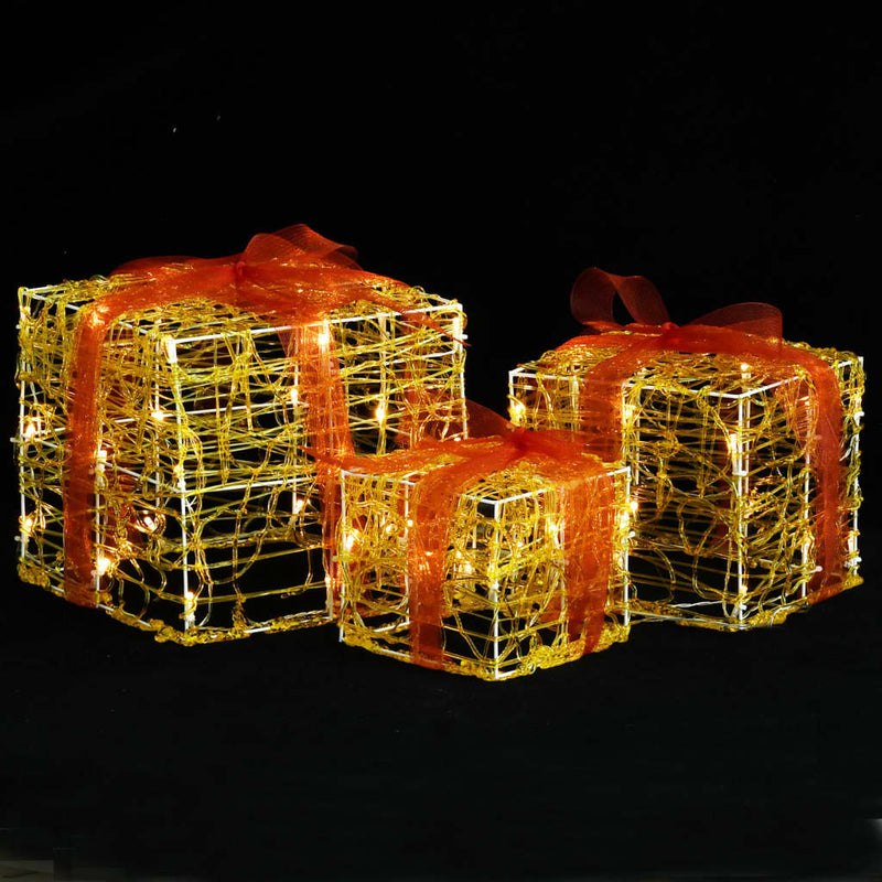 Load image into Gallery viewer, VidaXL Kerstverlichting geschenkdozen 3 st decoratief acryl warmwit