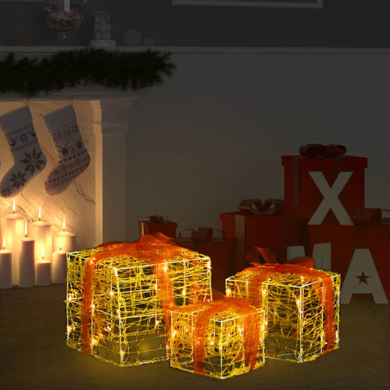 Load image into Gallery viewer, VidaXL Kerstverlichting geschenkdozen 3 st decoratief acryl warmwit