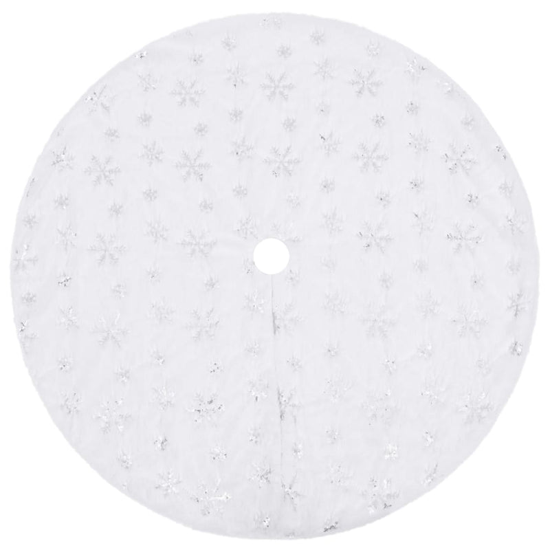 Load image into Gallery viewer, Vidaxl luxe kerstboomrok wit 90 cm imitatiebont