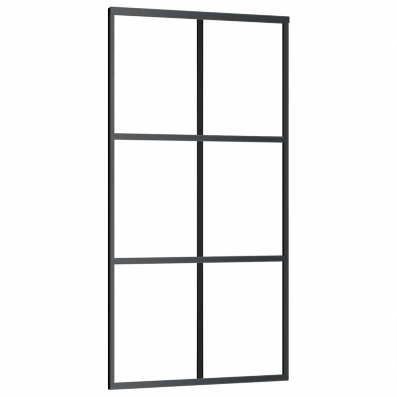 Load image into Gallery viewer, Vidaxl schuifdeur 102x205 cm esg-glas en aluminium zwart