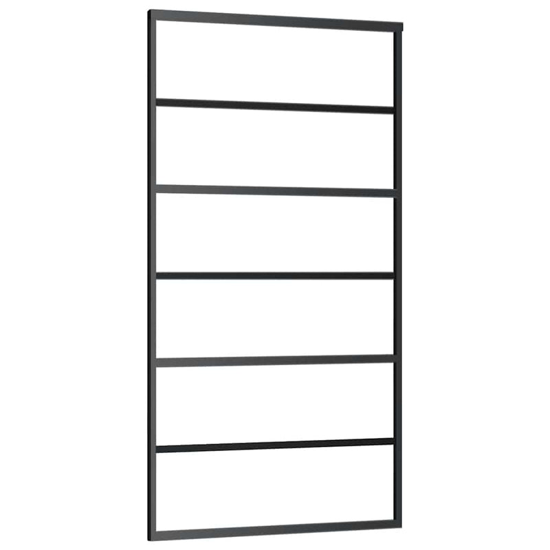 Load image into Gallery viewer, Vidaxl schuifdeur 102x205 cm esg-glas en aluminium zwart