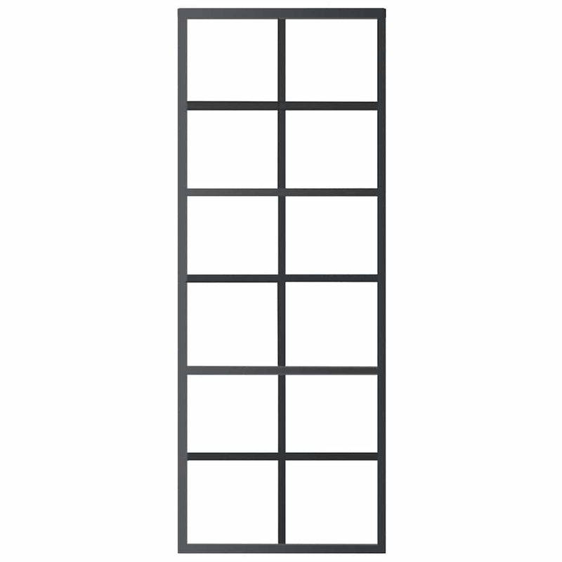 Load image into Gallery viewer, Vidaxl schuifdeur 76x205 cm esg-glas en aluminium zwart