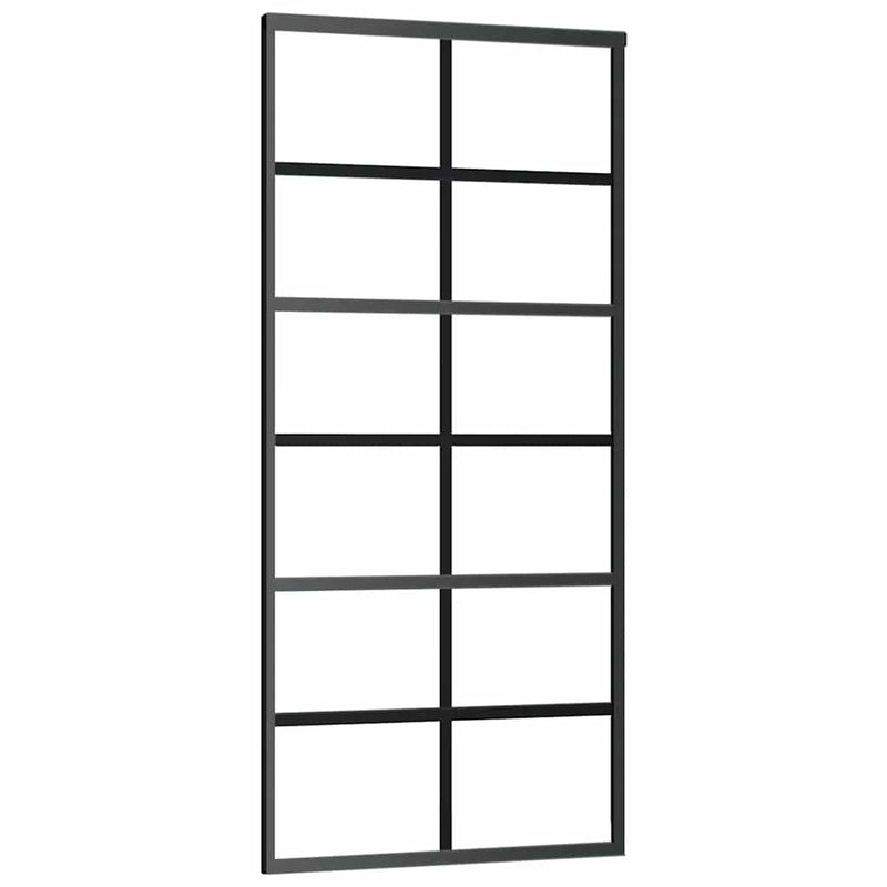 Load image into Gallery viewer, Vidaxl schuifdeur 90x205 cm esg-glas en aluminium zwart