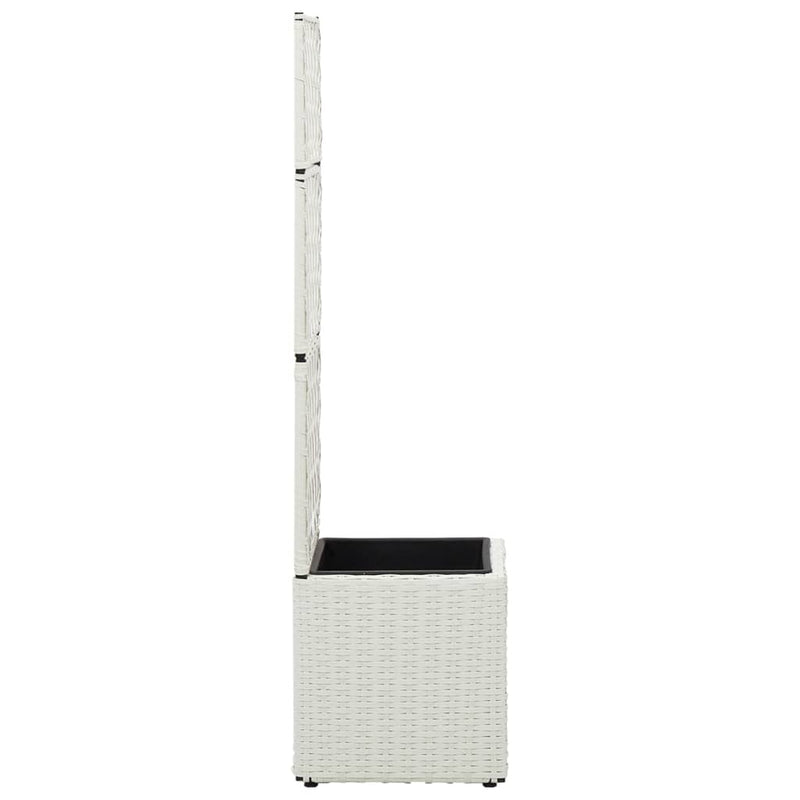 Load image into Gallery viewer, Vidaxl latwerkplantenbak verhoogd met 1 pot 30x30x107 cm rattan wit