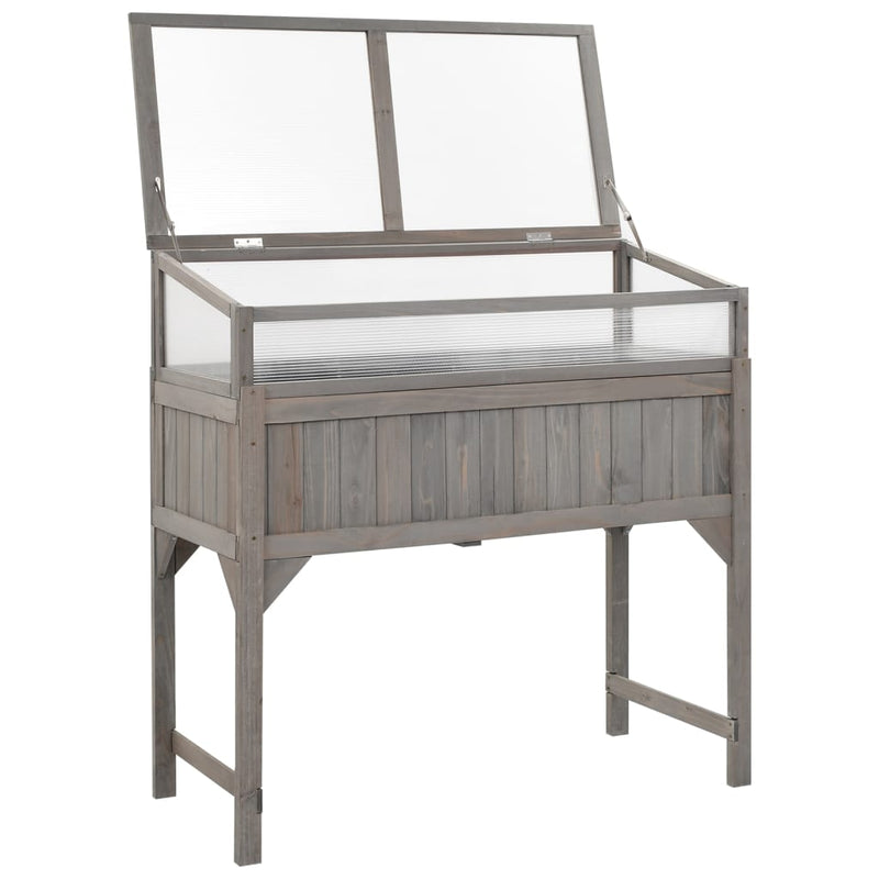 Load image into Gallery viewer, Vidaxl plantenbak verhoogd met kas 110x54x120 cm massief vurenhout