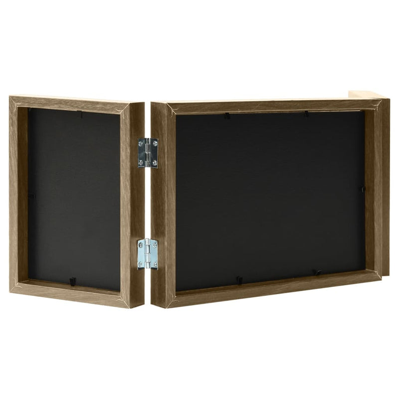 Load image into Gallery viewer, Vidaxl fotolijst drieluik 22x15 cm+2x(10x15 cm) lichtbruin