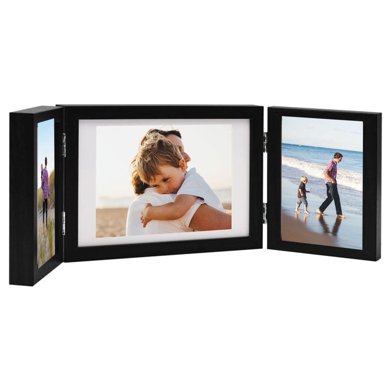 Load image into Gallery viewer, Vidaxl fotolijst drieluik 28x18 cm+2x(13x18 cm) zwart