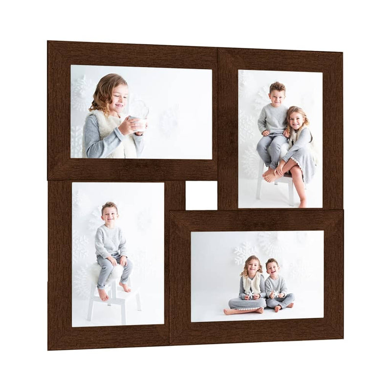 Load image into Gallery viewer, Vidaxl fotolijst voor 4x(10x15 cm) foto mdf donkerbruin