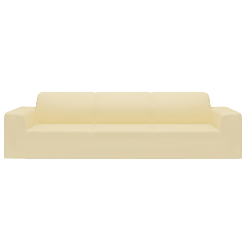 Load image into Gallery viewer, Vidaxl vierzitsbankhoes stretch polyester jersey crèmekleurig