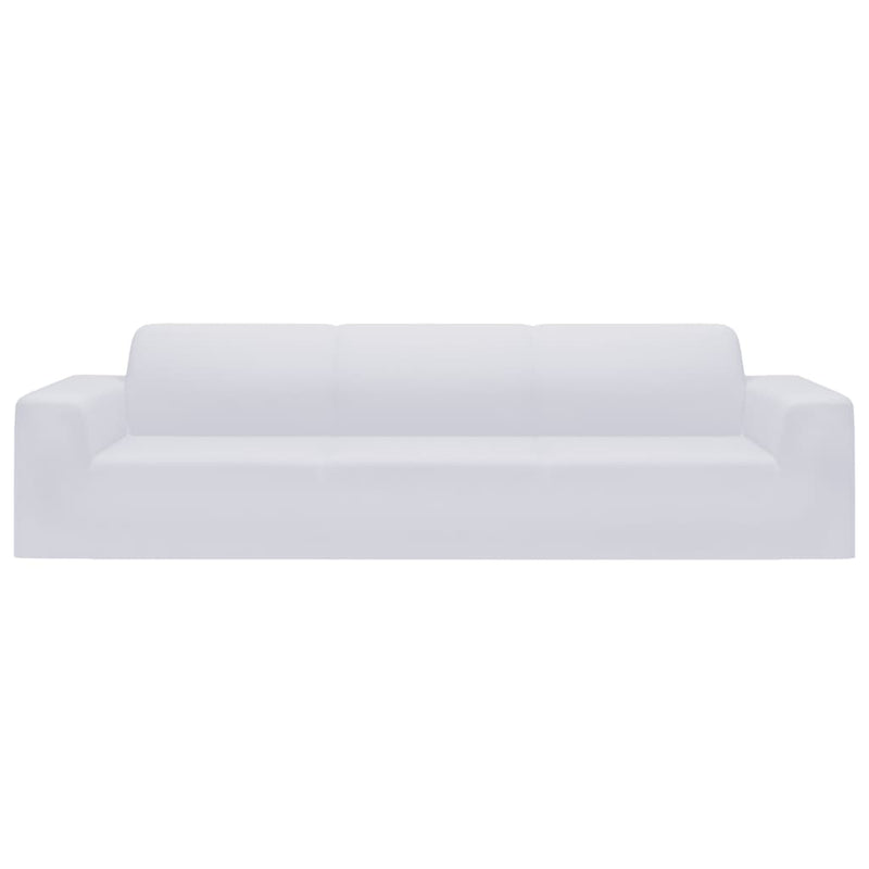 Load image into Gallery viewer, Vidaxl vierzitsbankhoes stretch polyester jersey wit