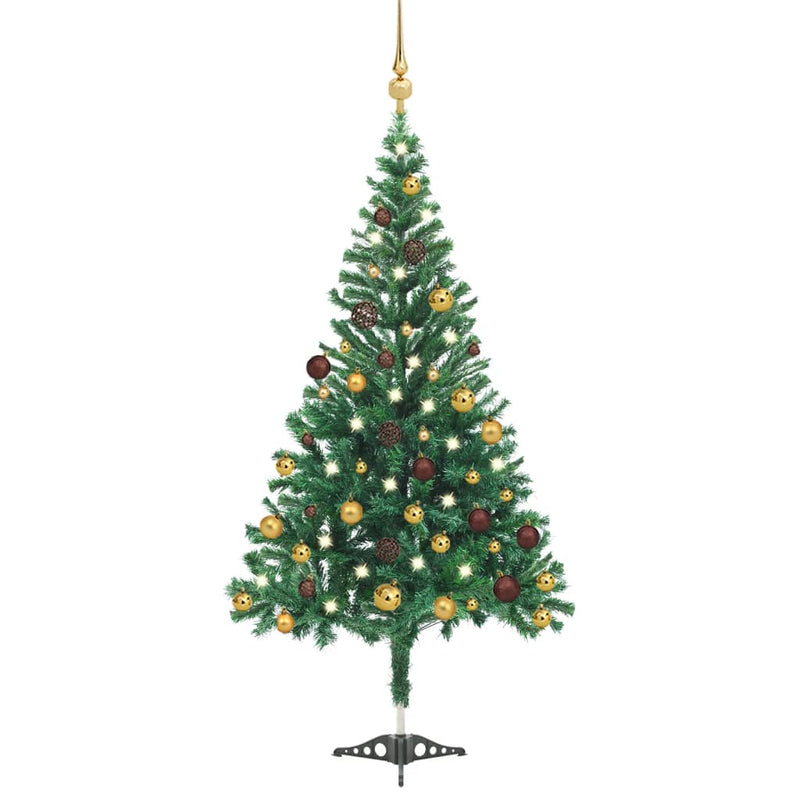 Load image into Gallery viewer, VidaXL Kunstkerstboom met verlichting en kerstballen 546 takken 180 cm