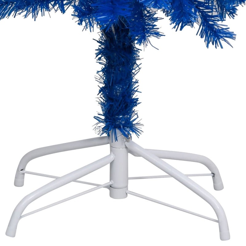 Load image into Gallery viewer, VidaXL Kunstkerstboom met verlichting en kerstballen 150 cm PVC blauw