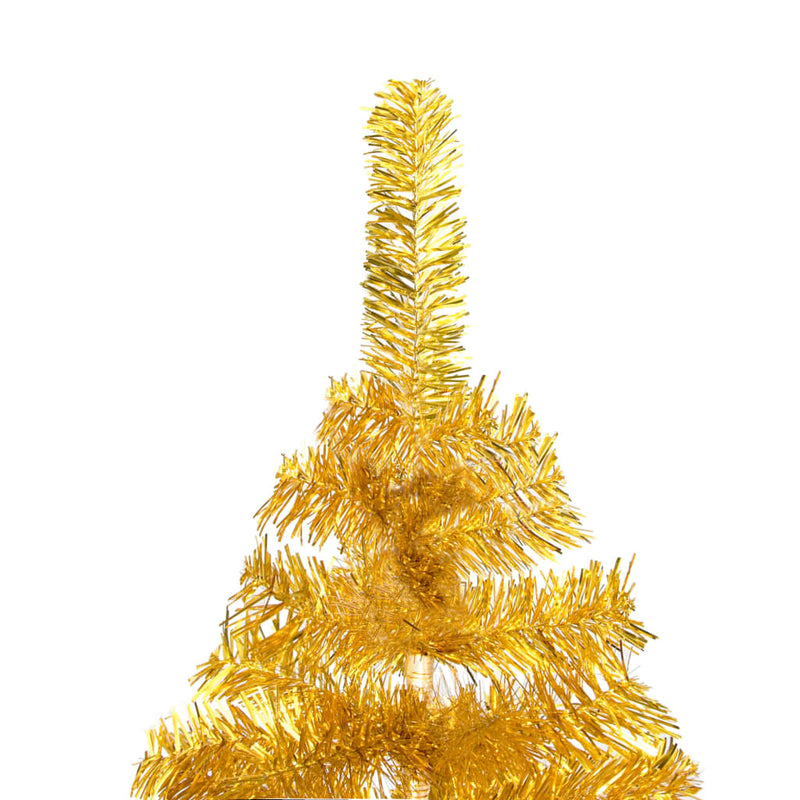 Load image into Gallery viewer, VidaXL Kunstkerstboom met verlichting en kerstballen 210 cm PET goud