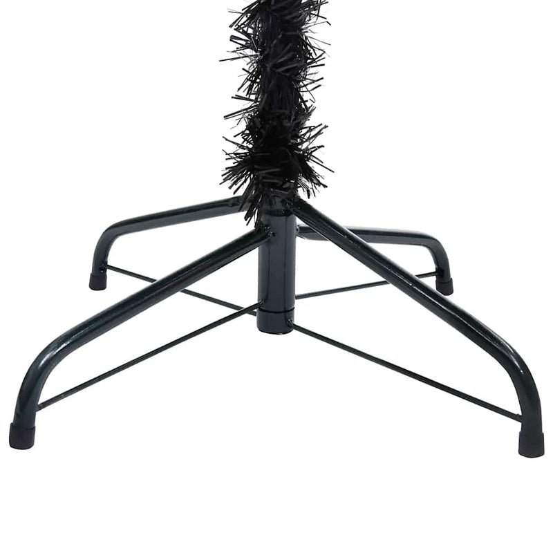 Load image into Gallery viewer, Vidaxl kunstkerstboom met verlichting en kerstballen 120 cm pvc zwart