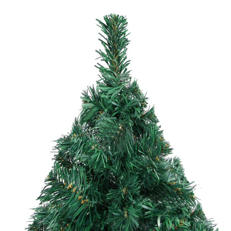 Load image into Gallery viewer, Vidaxl kunstkerstboom met verlichting en kerstballen 210 cm pvc groen